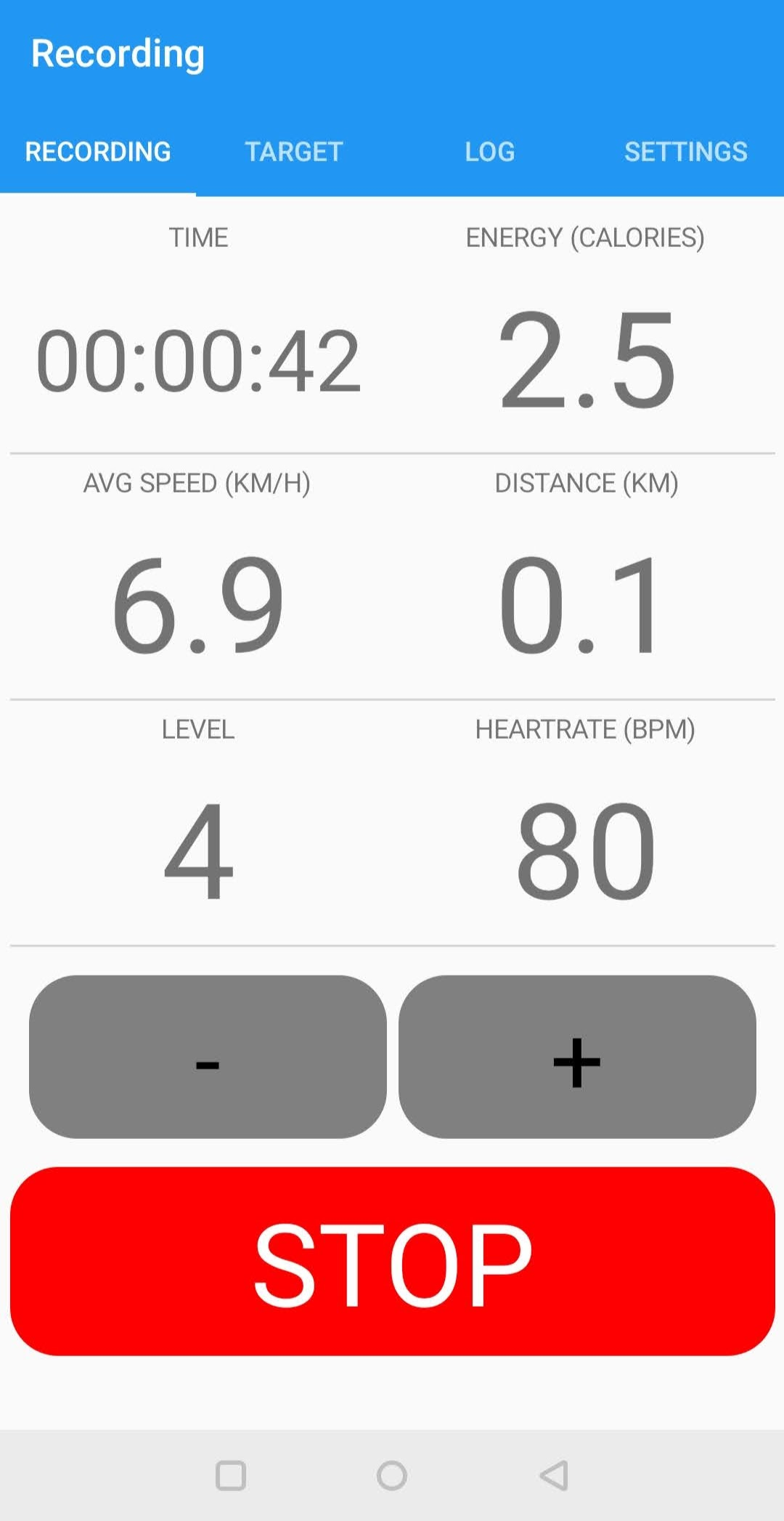 Ride-o-Matic Android App - Recording Screen
