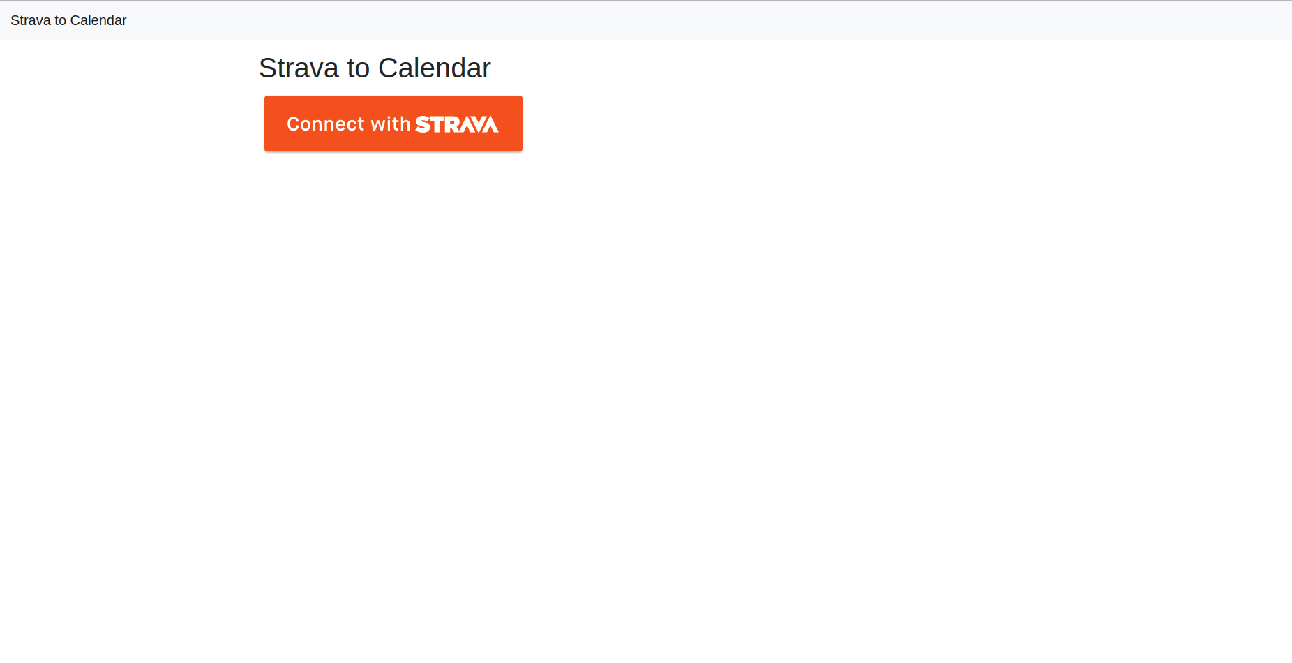 Strava to Calendar Homepage